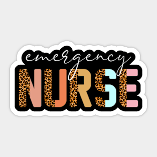 Emergency Nurse Leopard Print Er Nurse Nursing School Women Sticker